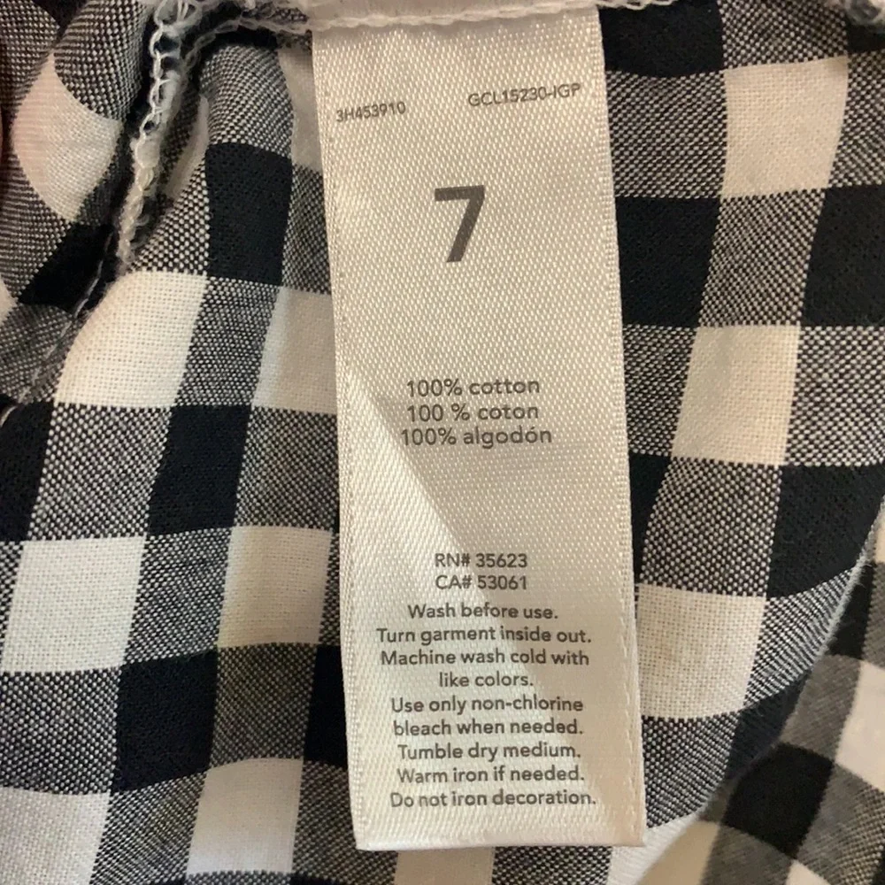 Justice & Carter’s bundle girls black & white gingham top and denim skort